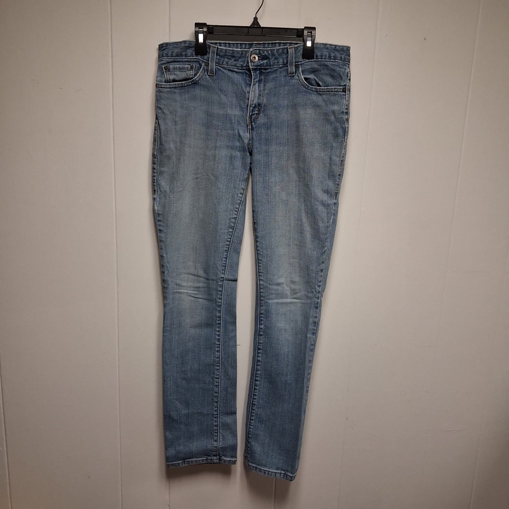Womens Levis 552 Midrise Straight Washed Blue 8 Long